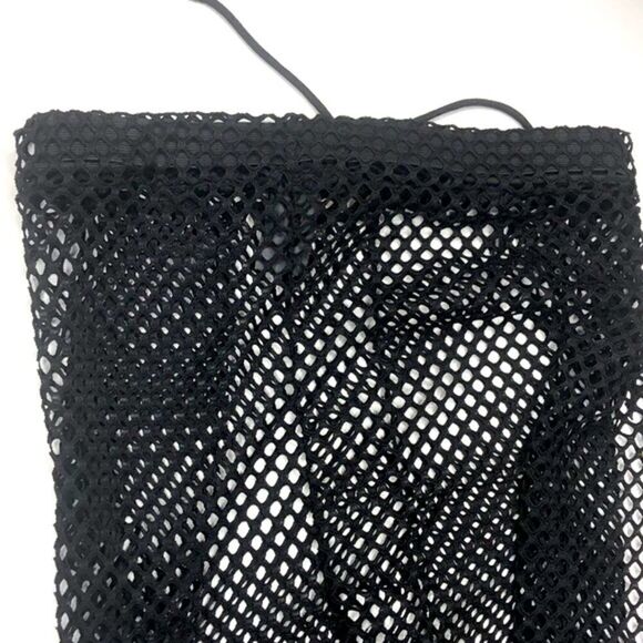 Buzz Black Fishnet Drawstring Pants, Beach Coverup - Picture 6 of 6